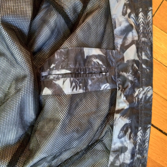 Slate & Stone dark jungle palm tree full zip hooded windbreaker jacket size Med - Picture 7 of 12
